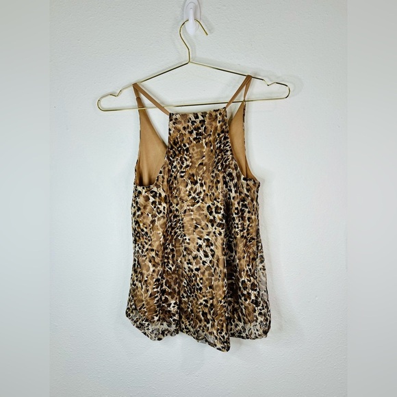 Love J Women's Small Leopard Print Sheer Tank Top Layered V-Neck Cami Blouse - Picture 7 of 15